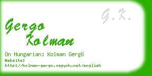 gergo kolman business card